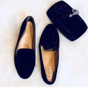 Black studded loafers